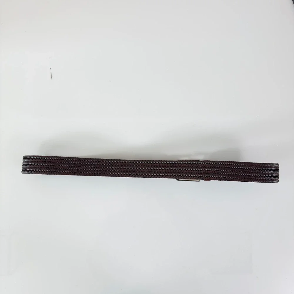Pierotucci Firenze Woven Belt Dark‎ Brown Leather 115